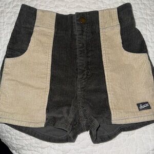 Hammies Retro  Women's High Waist Corduroy Shorts - Black and Cream size 24